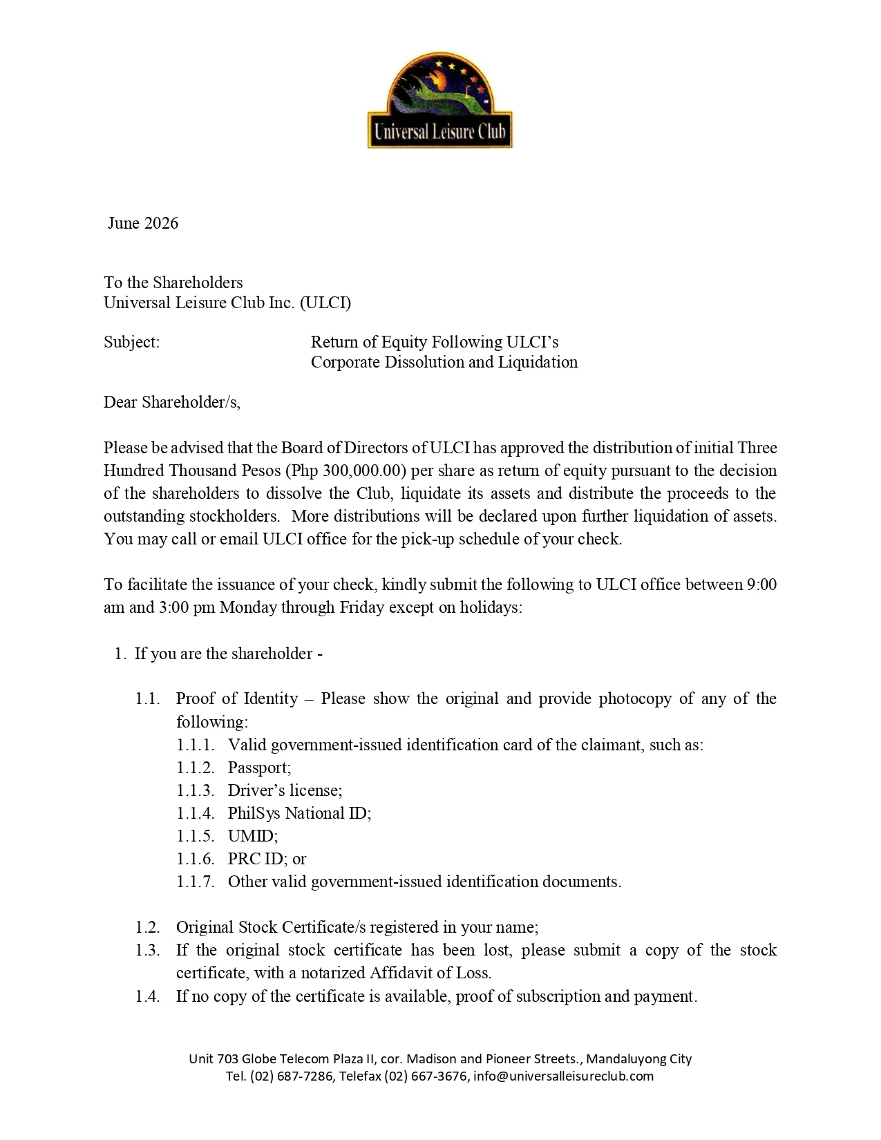 Letter to stockholders - ULCI - Return of Equity_page-0001
